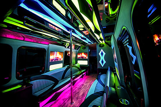 Party bus rental interior